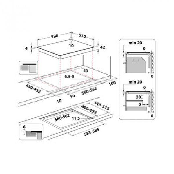 Indesit IRH 604 DO NE Kochfeld Autark